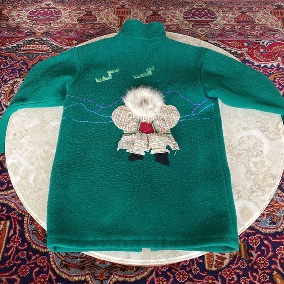 Vintage Original Yukon Parka 100% Wool Handcrafted Appliqué Genuine Fur - Picture 10 of 16